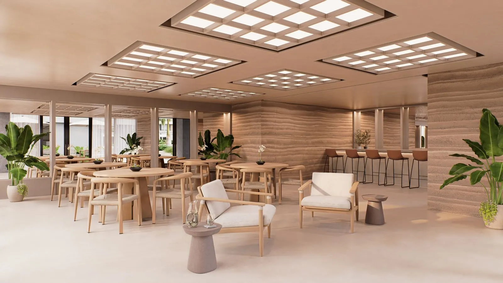 Salón de eventos, Amenidades, render referencial