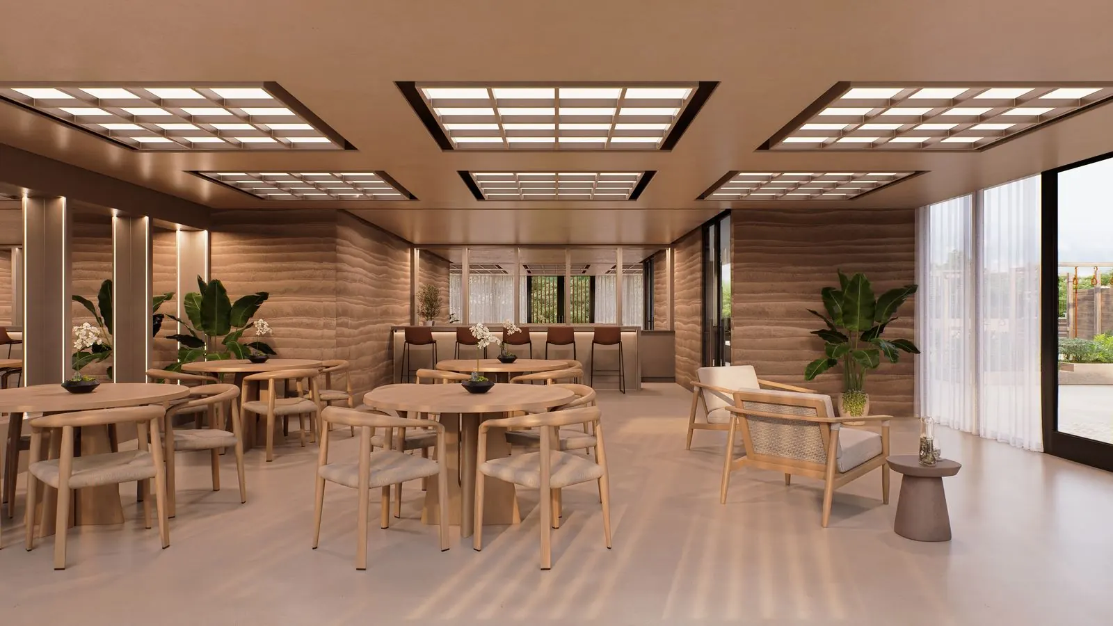 Salón de eventos, Amenidades, render referencial